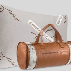 BAMBOO White and Brown 1 Pillow